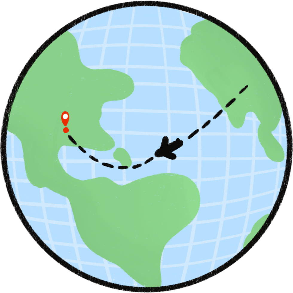 explore the world, travel concept, cartoon icon png