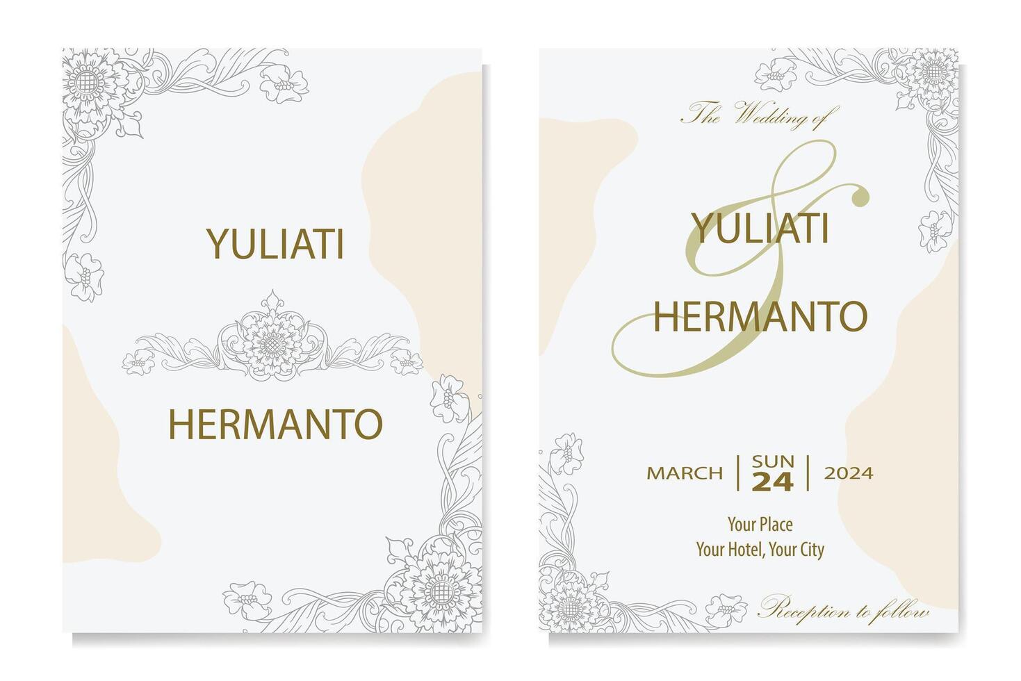 The Blooms Greenery Floral Foliage Ornament Corner Text Separator Elegance Frame for Invitations vector