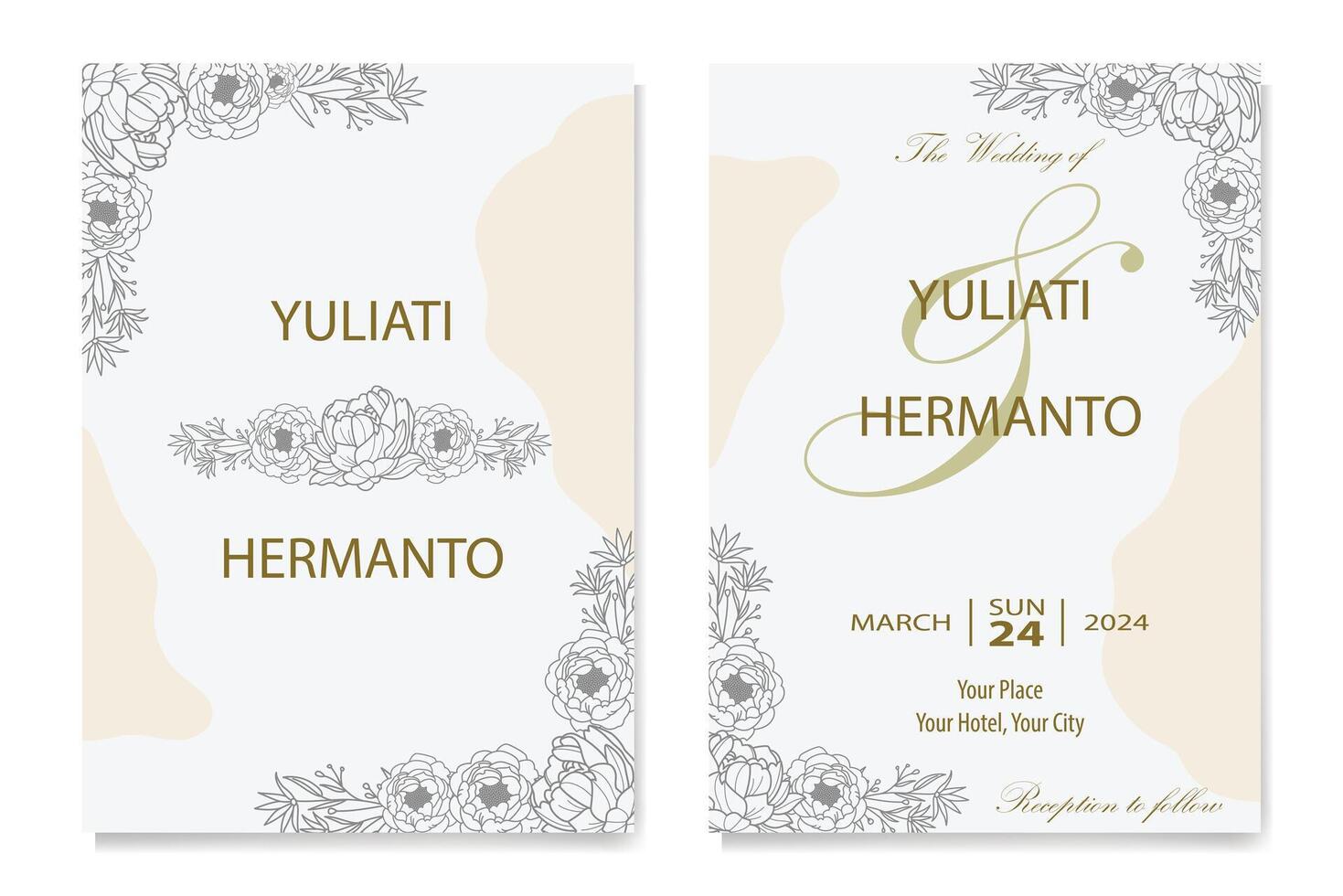 The Blooms Greenery Floral Foliage Ornament Corner Text Separator Elegance Frame for Invitations vector
