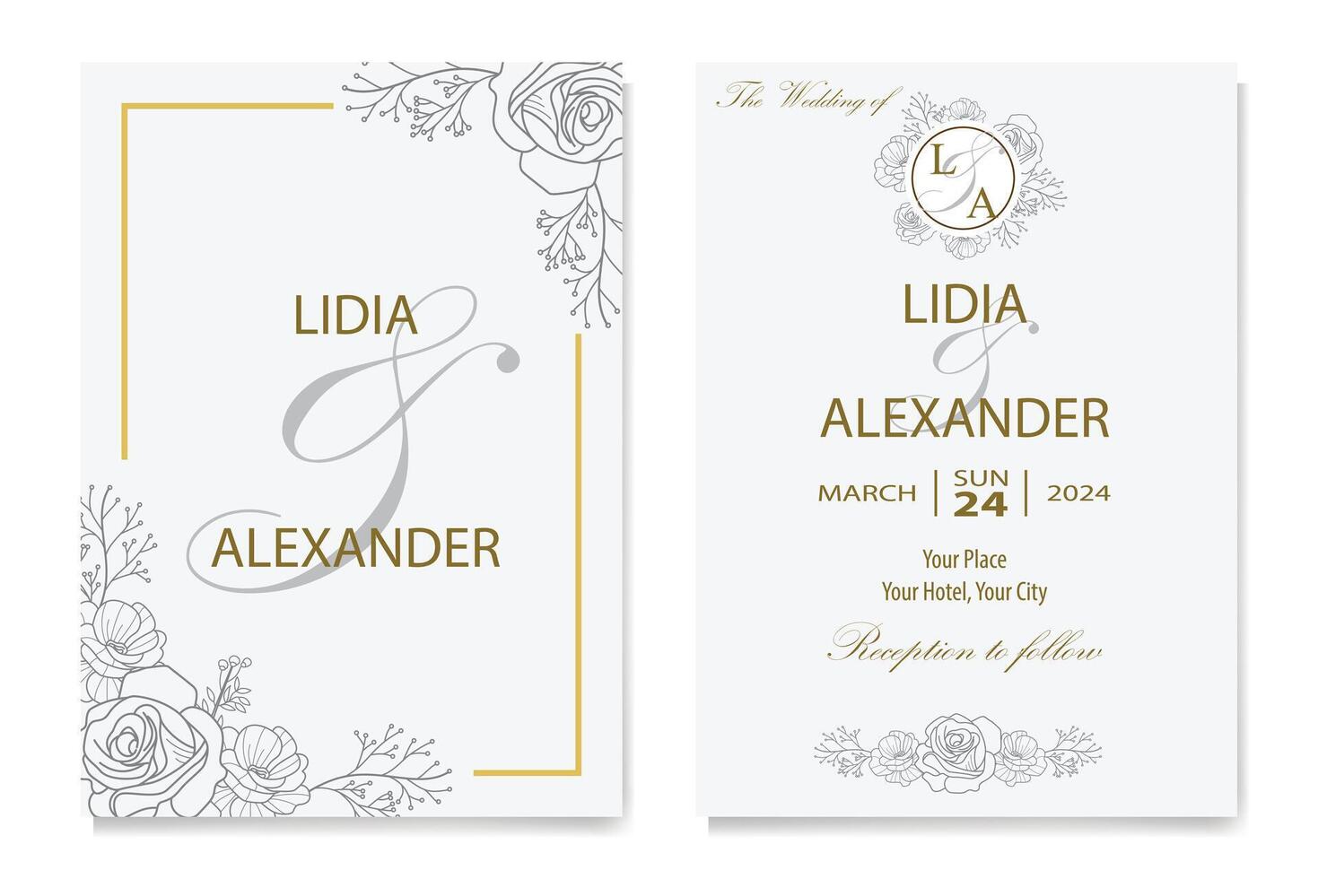 The Blooms Greenery Floral Foliage Ornament Corner Text Separator Elegance Frame for Invitations vector