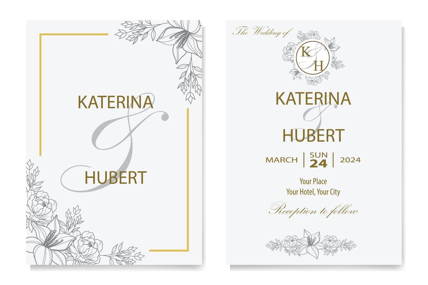 The Blooms Greenery Floral Foliage Ornament Corner Text Separator Elegance Frame for Invitations vector