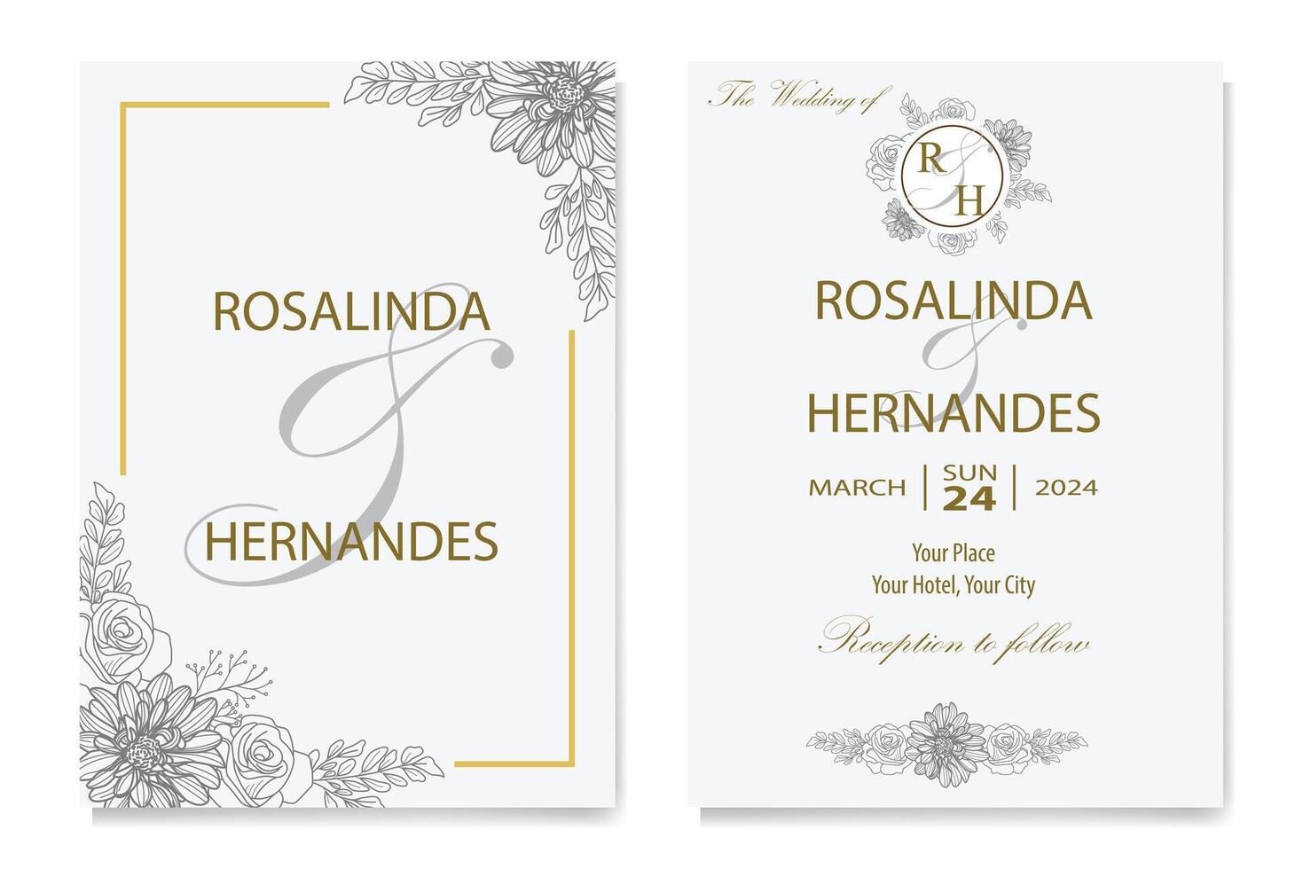 The Blooms Greenery Floral Foliage Ornament Corner Text Separator Elegance Frame for Invitations vector