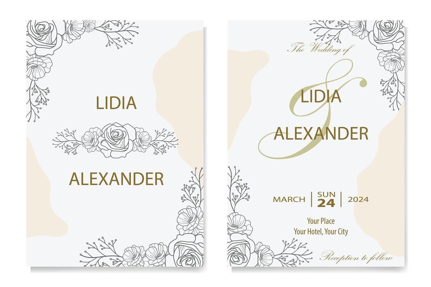 The Blooms Greenery Floral Foliage Ornament Corner Text Separator Elegance Frame for Invitations vector