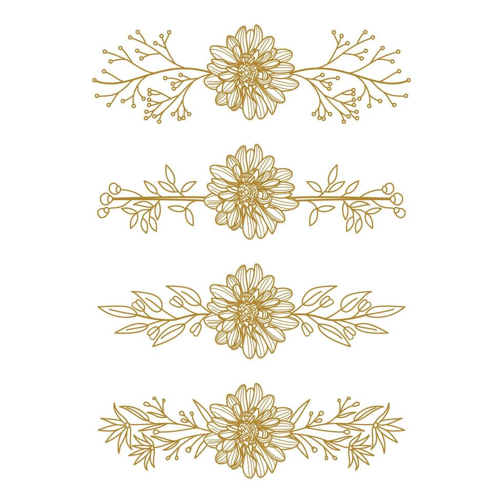 The Blooms Greenery Floral Foliage Ornament Corner Text Separator Elegance Frame for Invitations vector