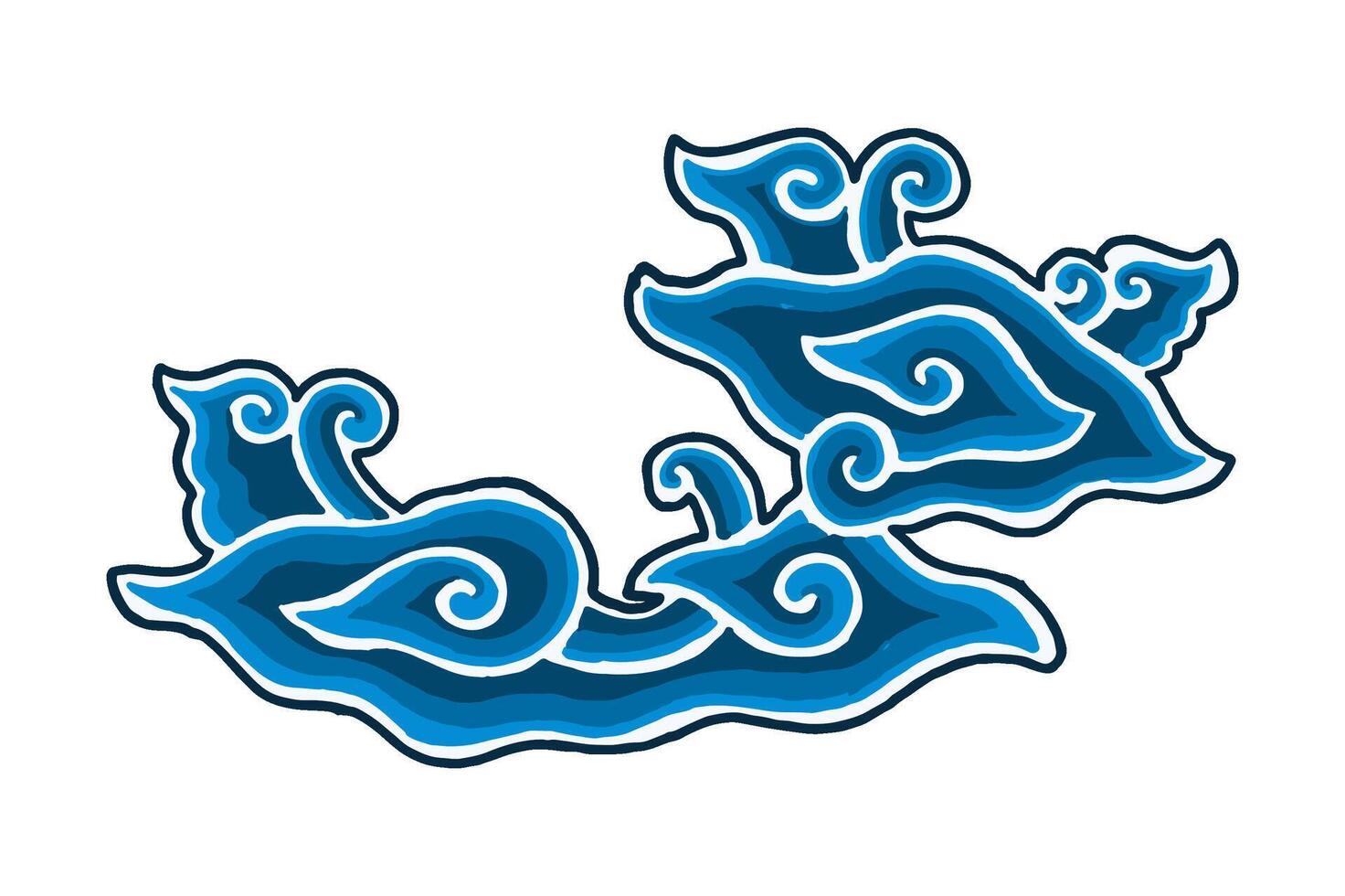 Mega mendung Batik Pattern, Cirebon, Indonesia vector