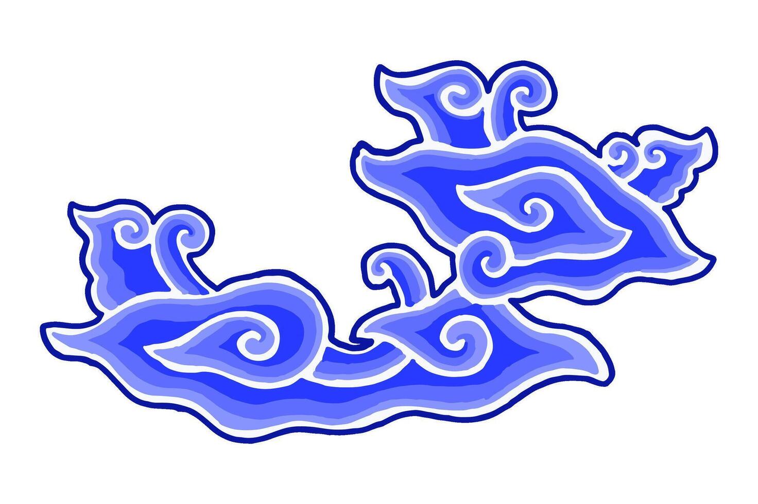 Mega mendung Batik Pattern, Cirebon, Indonesia vector