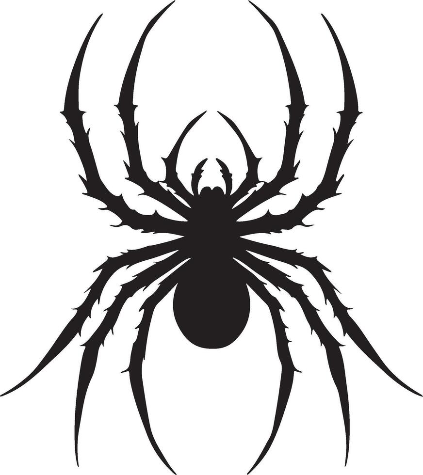 Halloween Spider Silhouette Illustration White Background vector