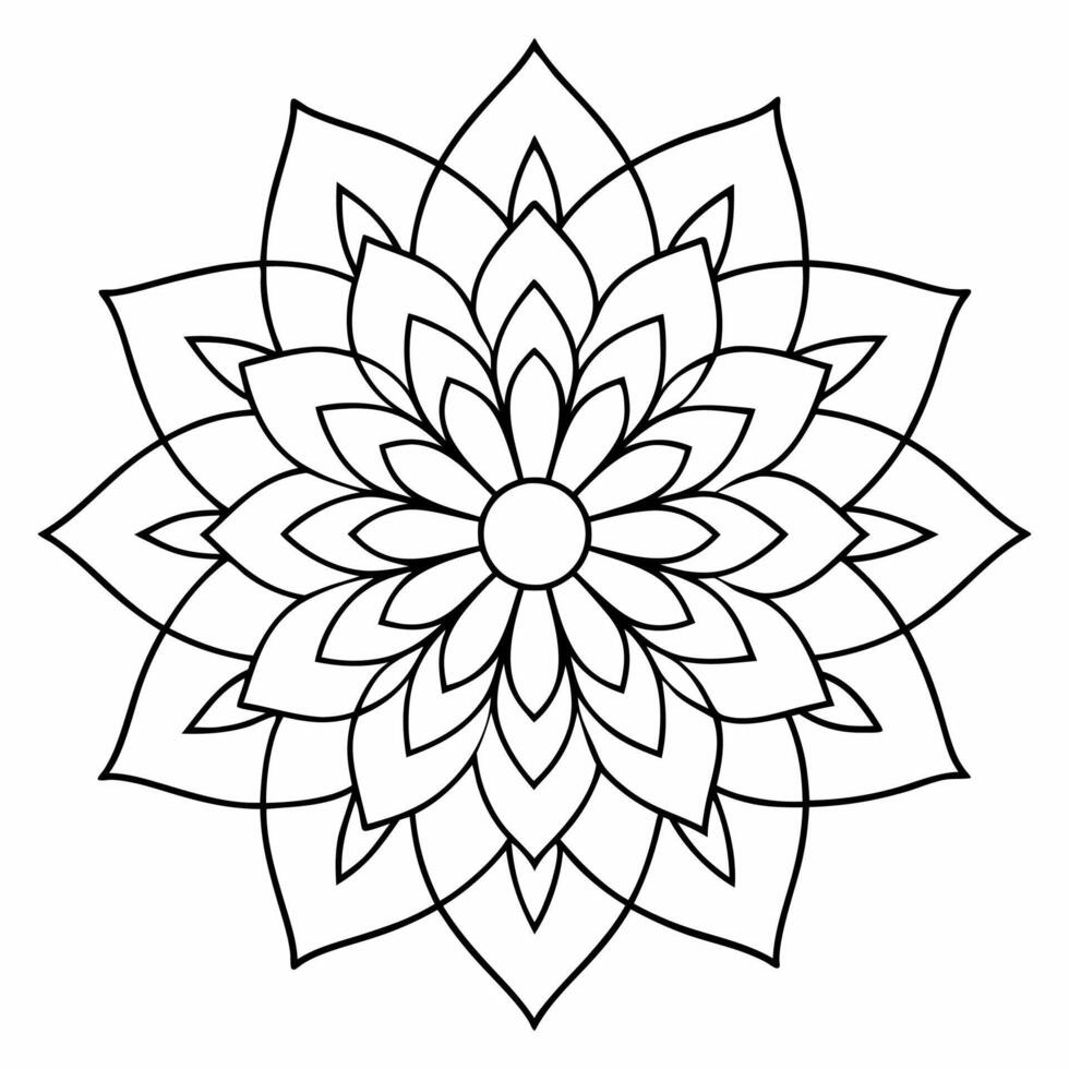 beautiful mandala design for coloring book, tattoo design, wall art vector