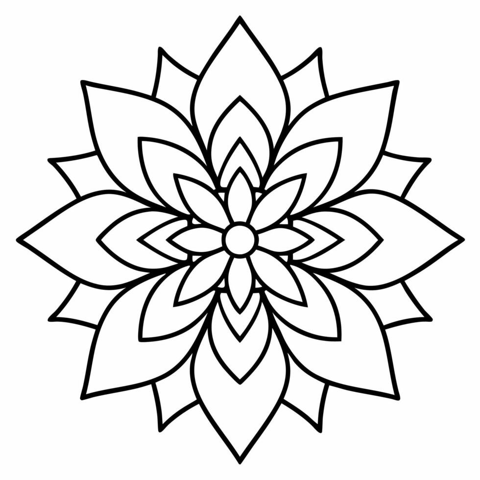 beautiful mandala design for coloring book, tattoo design, wall art vector