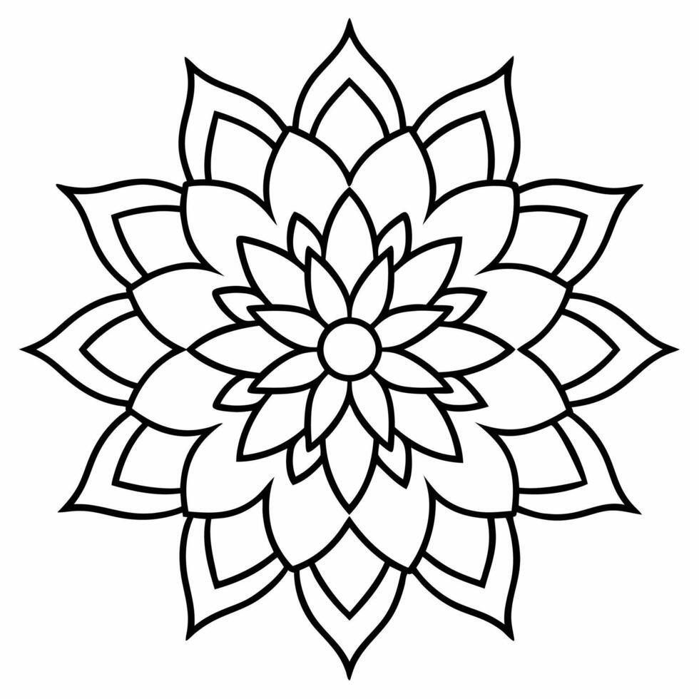 beautiful mandala design for coloring book, tattoo design, wall art vector