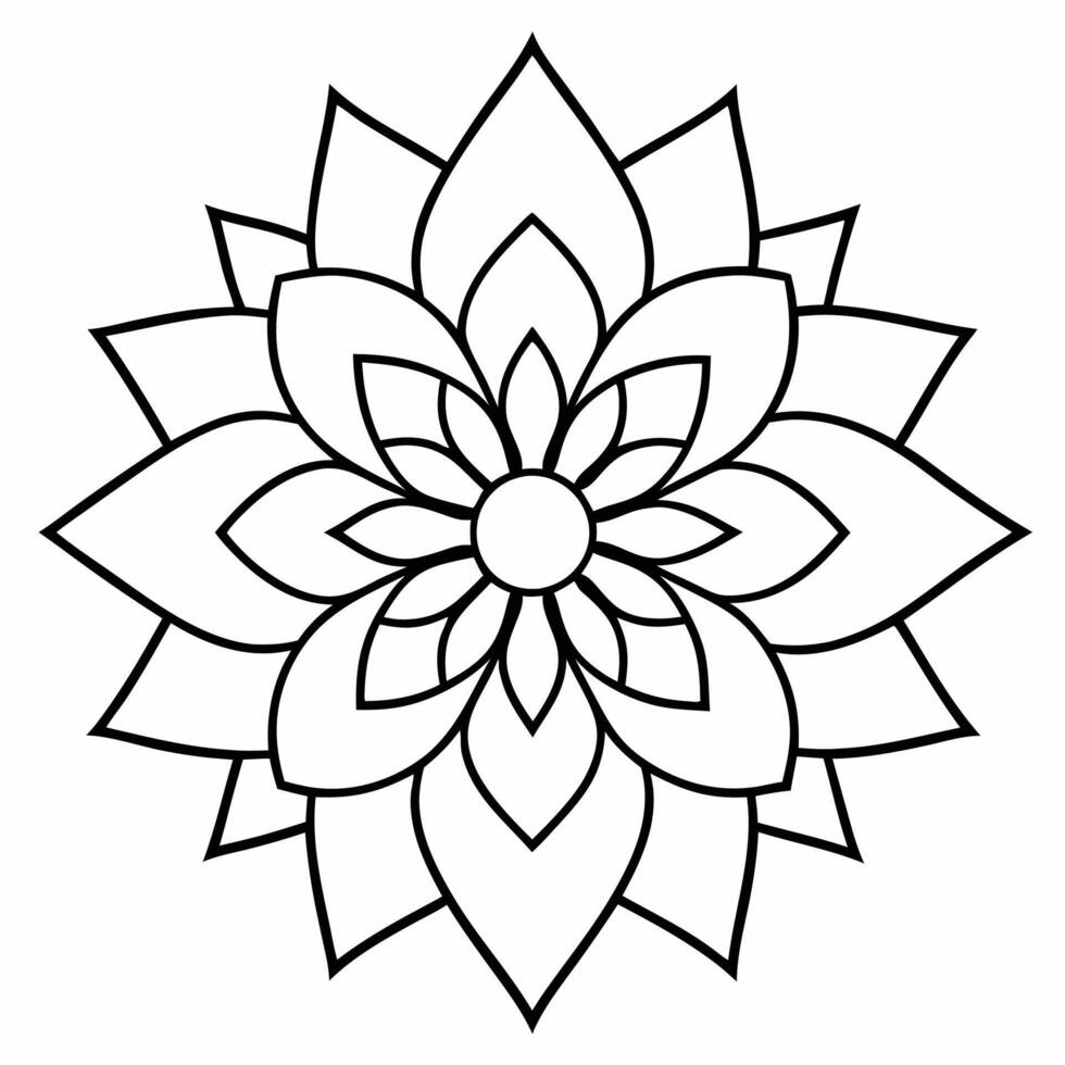beautiful mandala design for coloring book, tattoo design, wall art vector