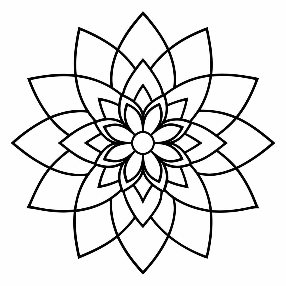 beautiful mandala design for coloring book, tattoo design, wall art vector