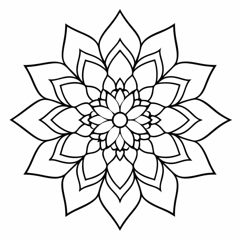 beautiful mandala design for coloring book, tattoo design, wall art vector