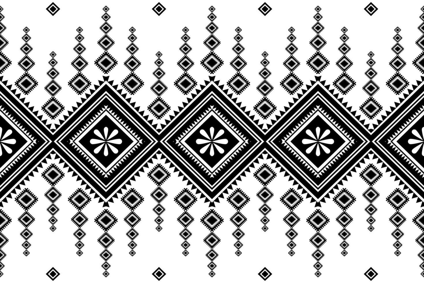 Geometric seamless pattern abstract black and white. Ethnic ornamental vector