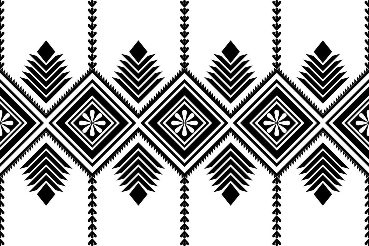 Geometric seamless pattern abstract black and white. Ethnic ornamental vector