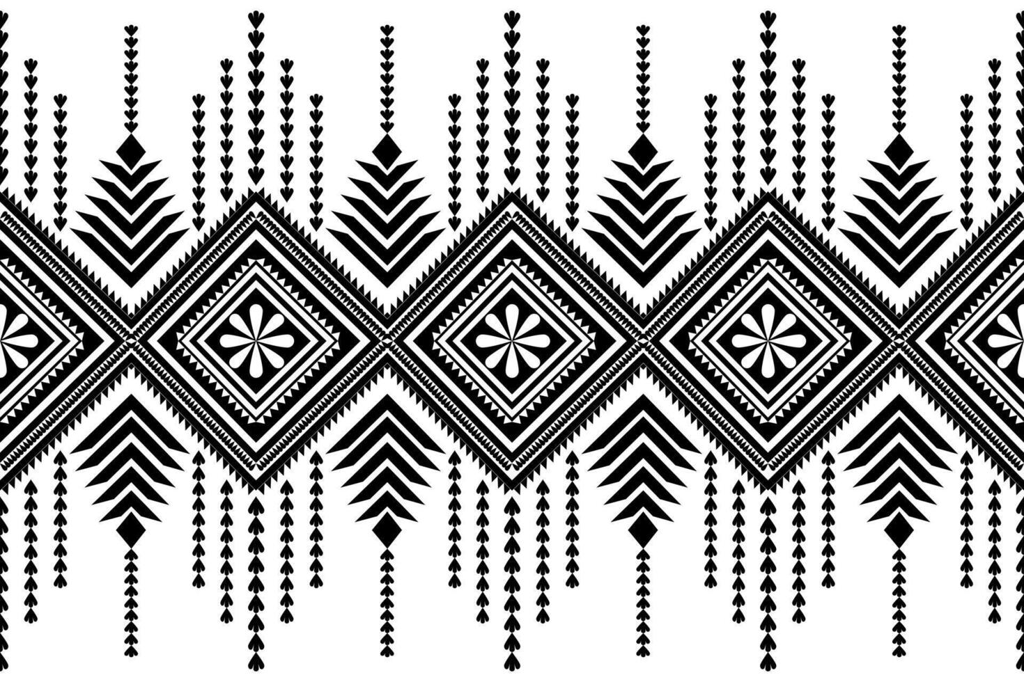 Geometric seamless pattern abstract black and white. Ethnic ornamental vector