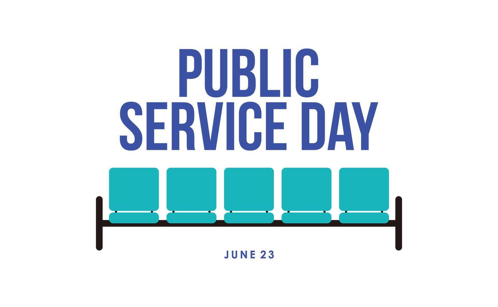 Public Service Day, with illustrations of waiting chairs representing public service icons. EPS 10 Illustration for logo, banner, website, poster, background, card, campaign, brochure, and man vector