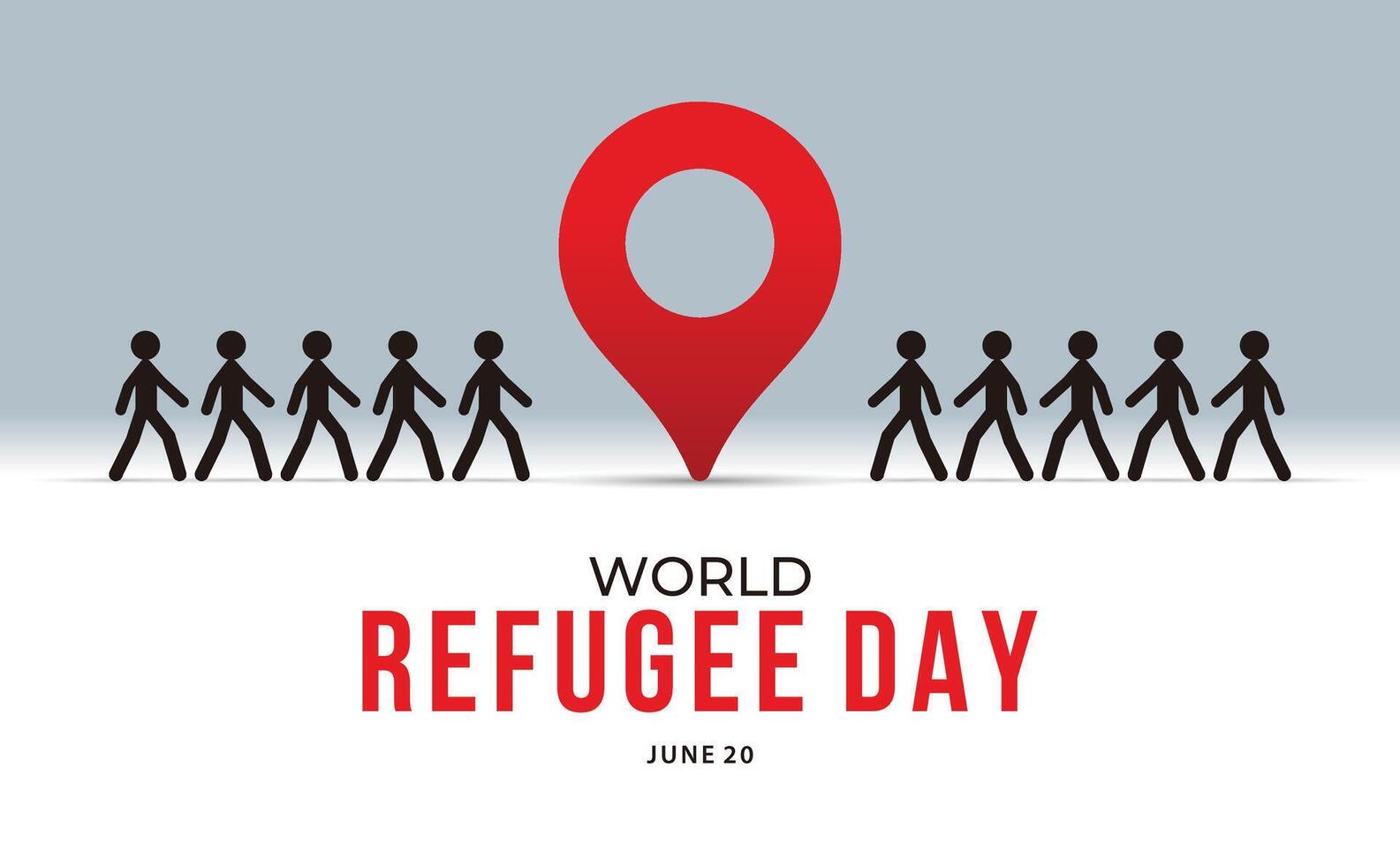 World Refugee Day Illustration with the concept of moving people to a location for web design, banner, background, wallpaper, poster or card design vector