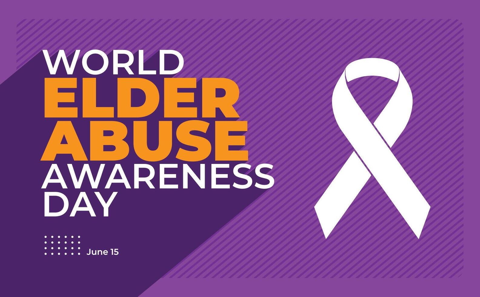 World Elder abuse awareness day background with long shadow style illustration vector