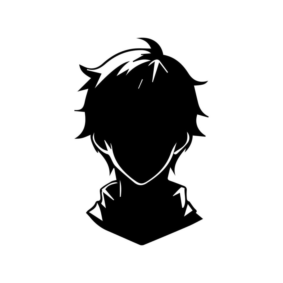 portrait silhouette face manga anime vector