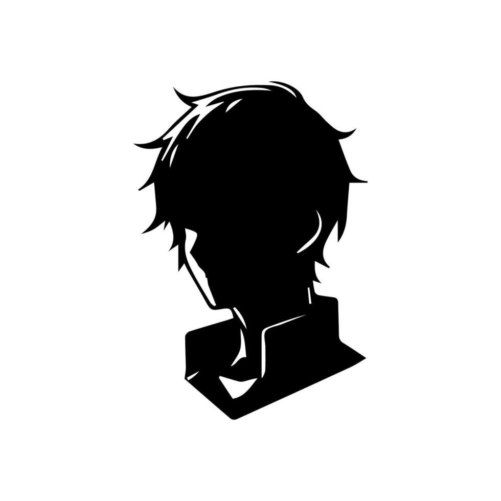 portrait silhouette face manga anime vector