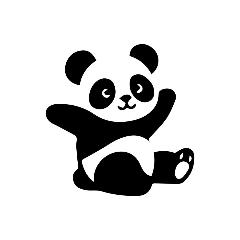 Panda Clipart icon, Cute Animal vector