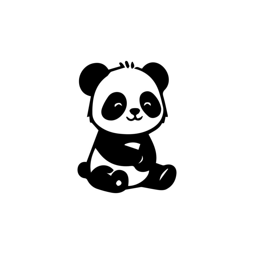 Panda Clipart icon, Cute Animal vector