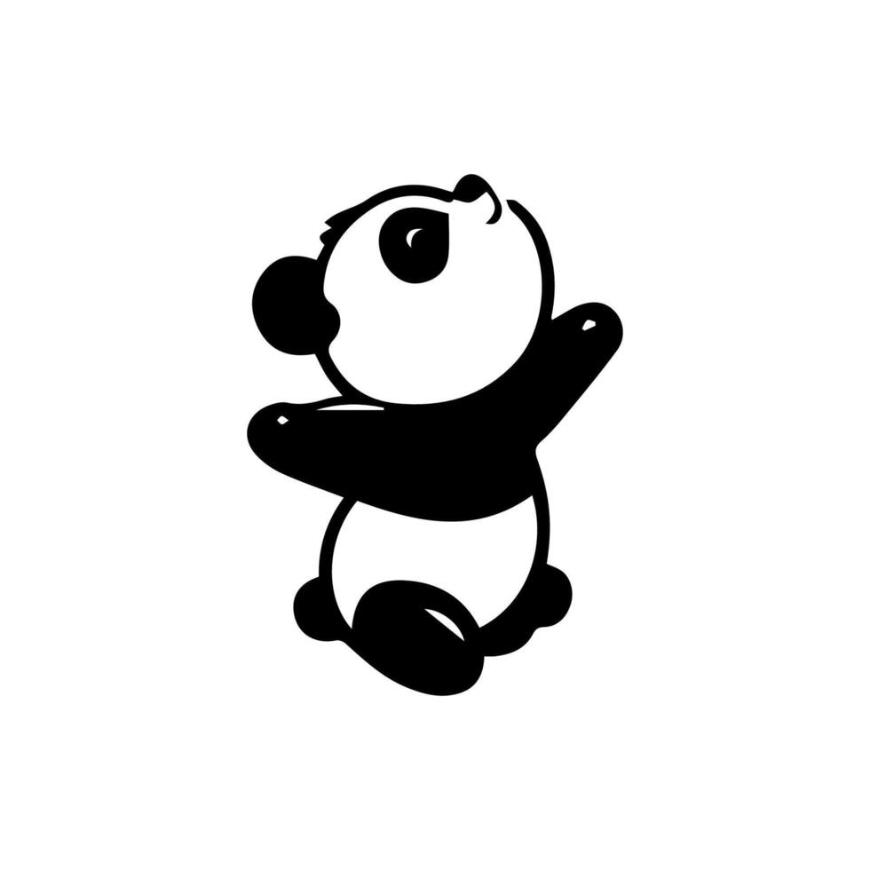 Panda Clipart icon, Cute Animal vector