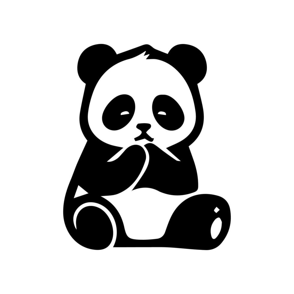 Panda Clipart icon, Cute Animal vector