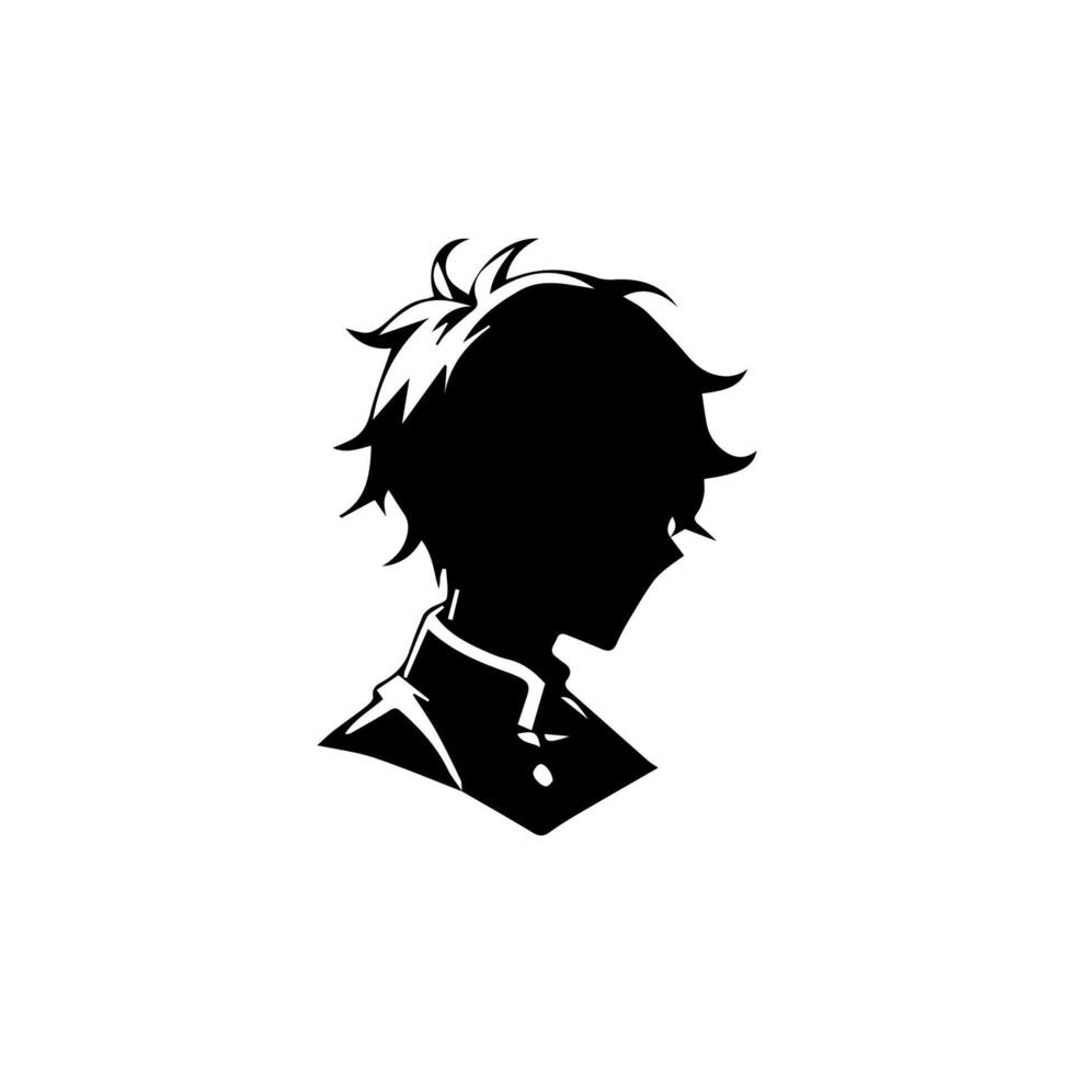 portrait silhouette face manga anime vector