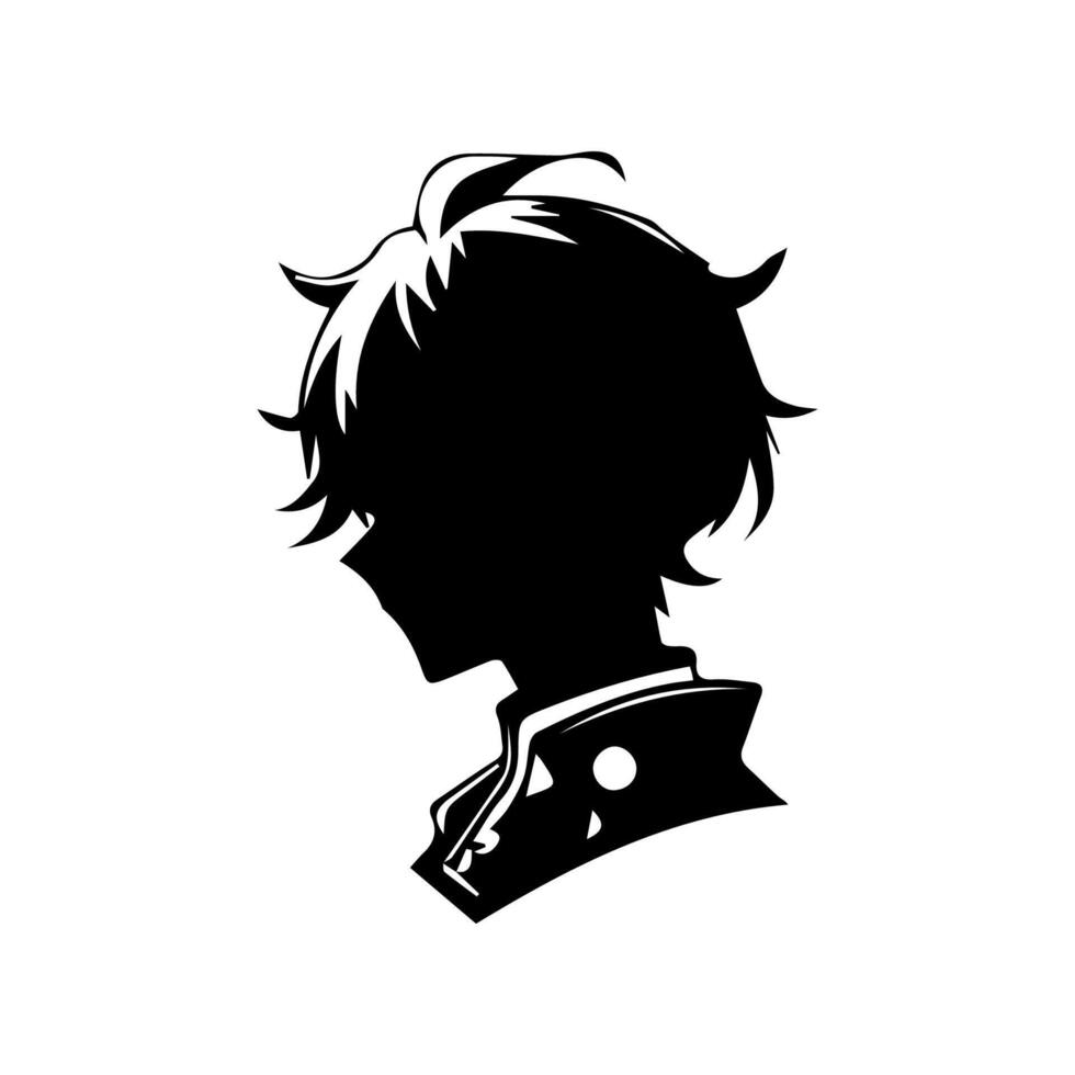 portrait silhouette face manga anime vector