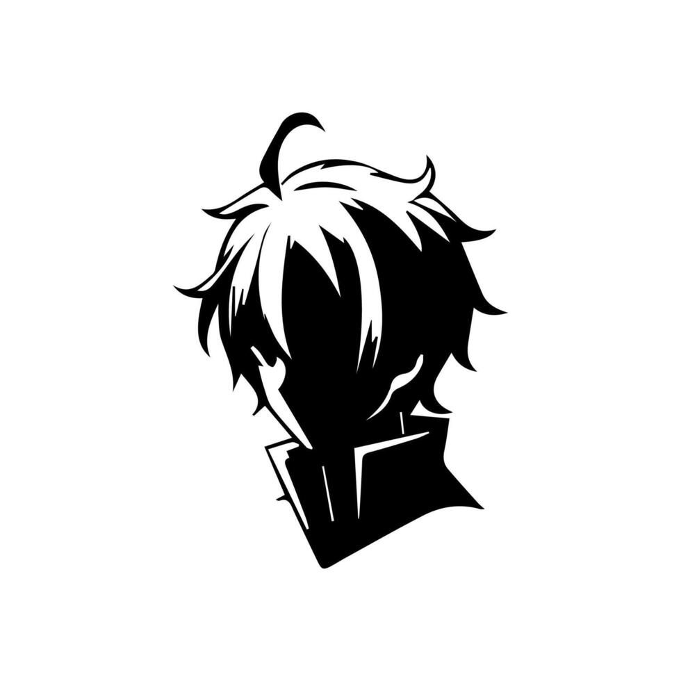 portrait silhouette face manga anime vector
