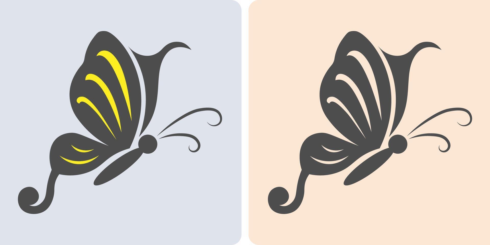 Butterfly Moth Silhouettes in Black. vector