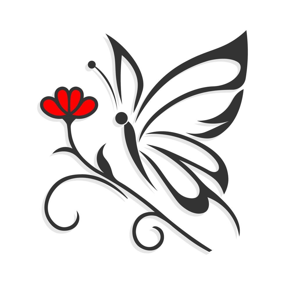 Butterfly Insects Beautiful Sketch Illustration. vector