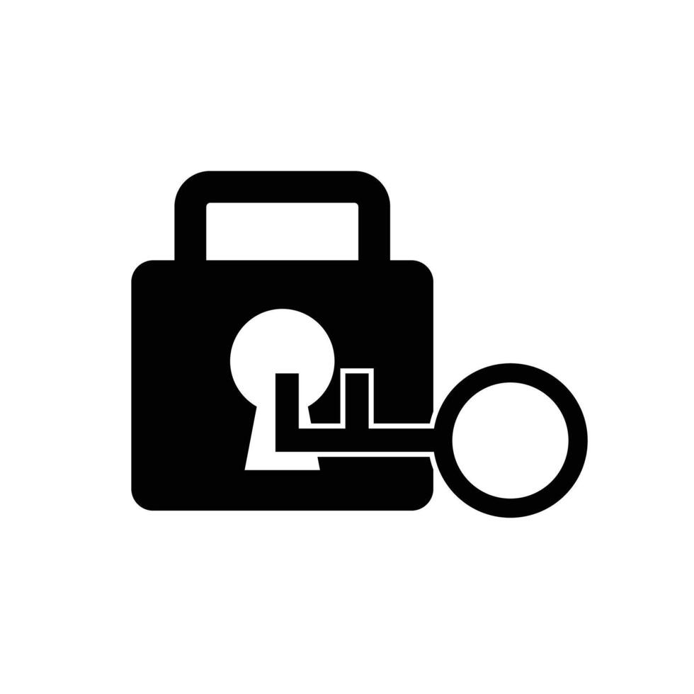 Padlock and key icon. vector