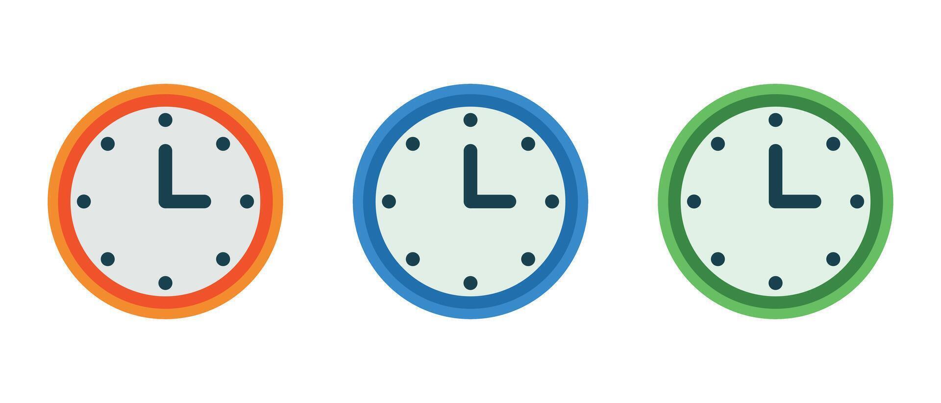 A set of clock icons. Analog clock. Wall clocks. vector