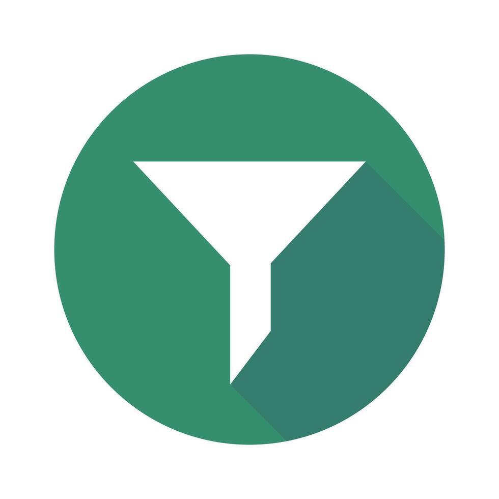 Modern filter icon in green. . vector