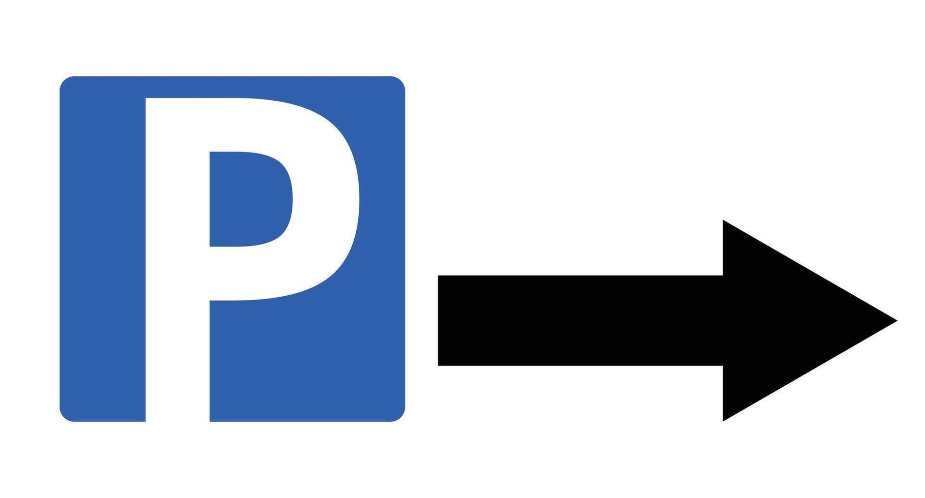 Parking sign and arrow icon. vector