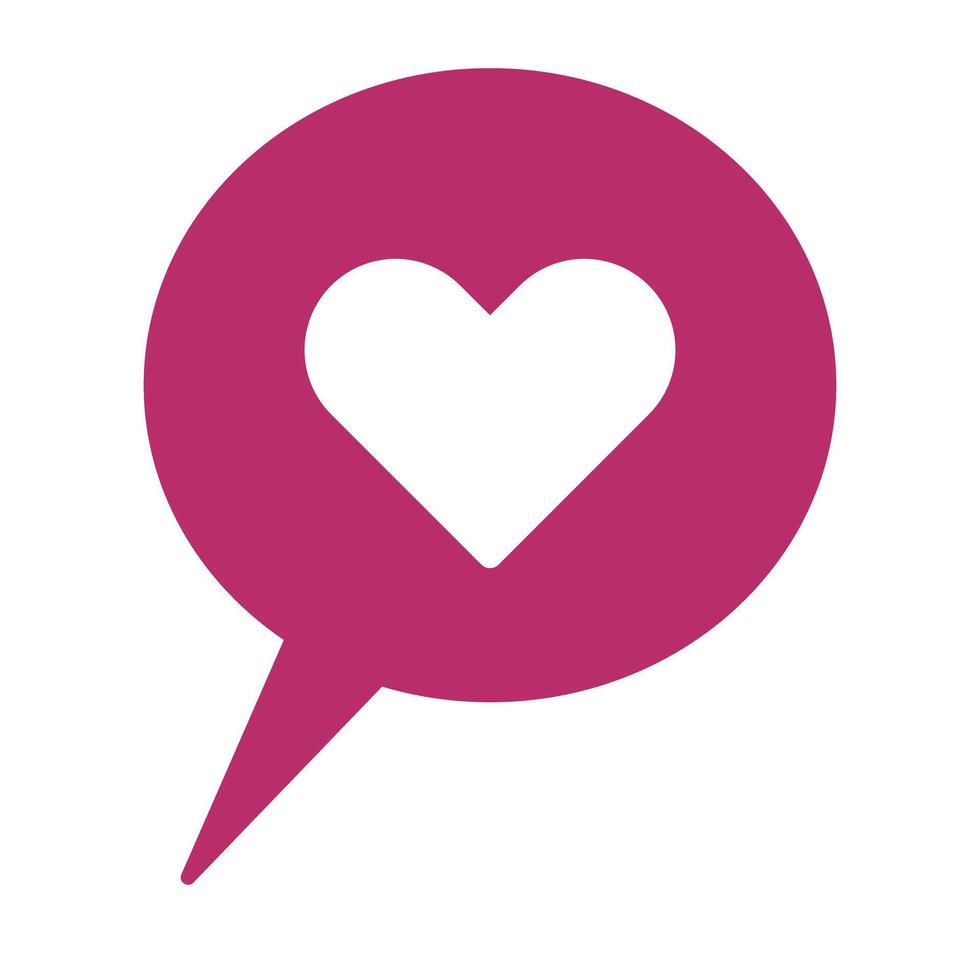 Heart and speech bubble icon. Favorite and like. vector