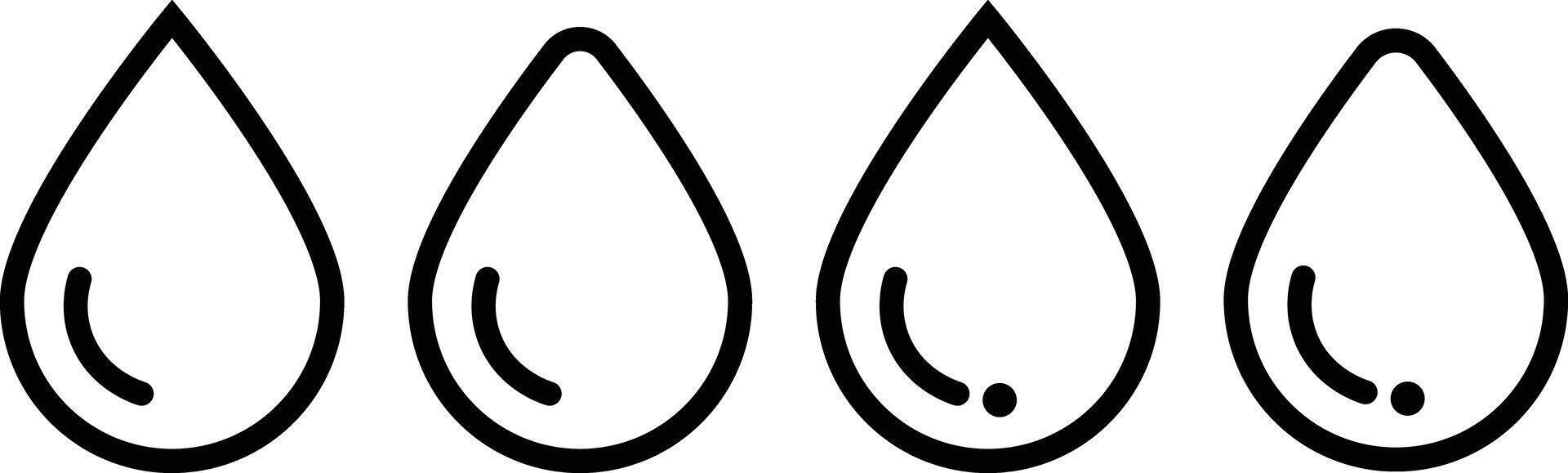 Simple water droplets icon set. vector