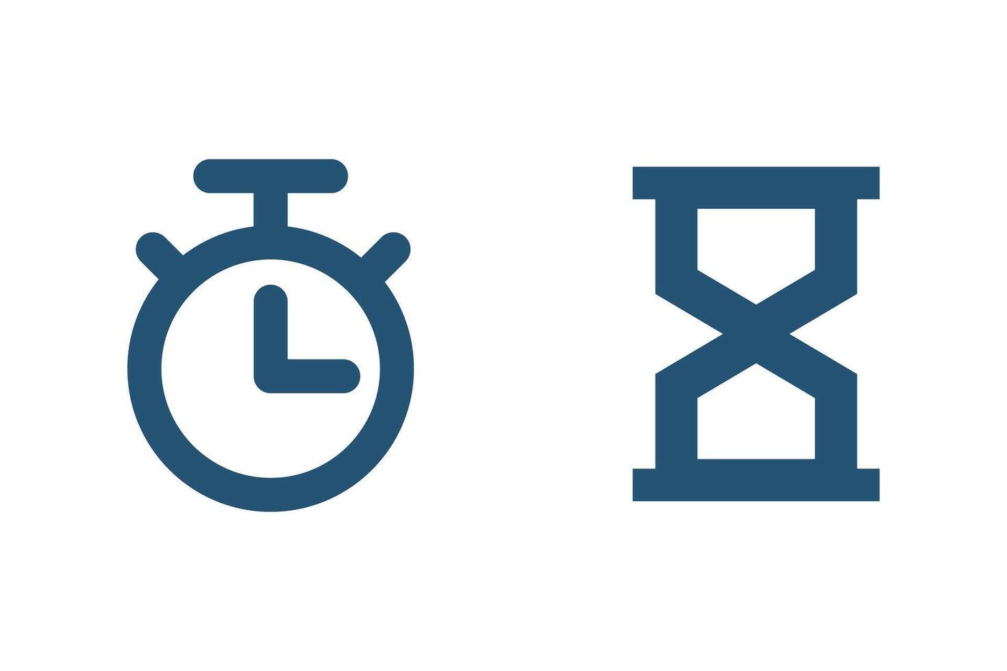 Timer and hourglass icon set. vector