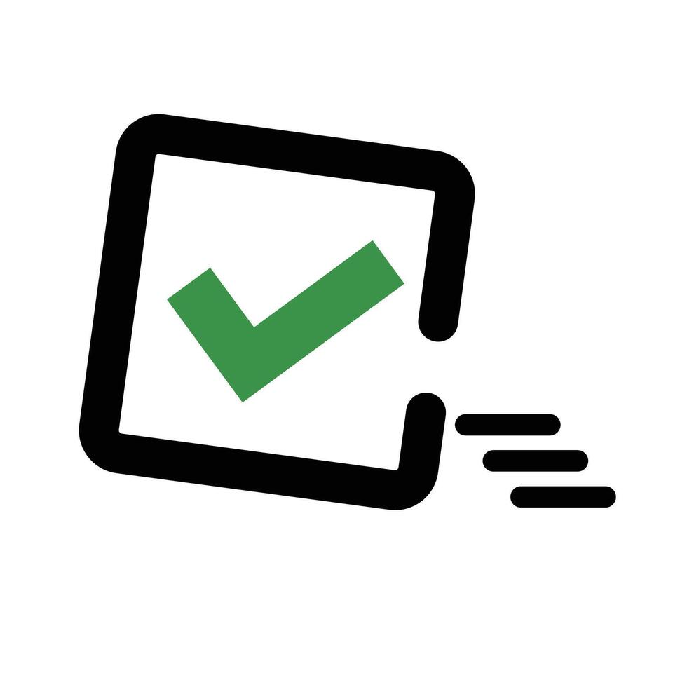 A moving check mark icon. vector