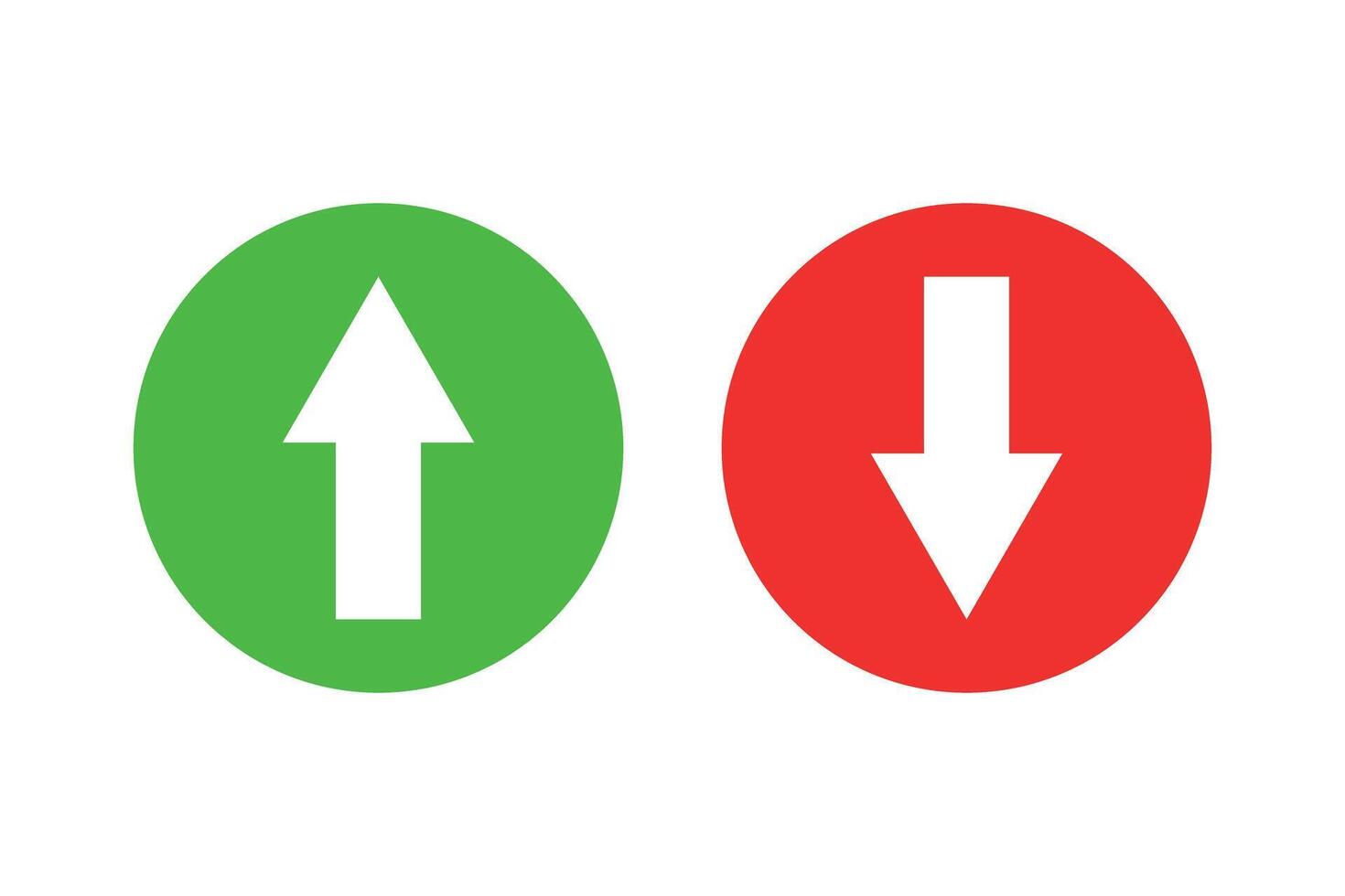 Round icons with up and down arrows. vector