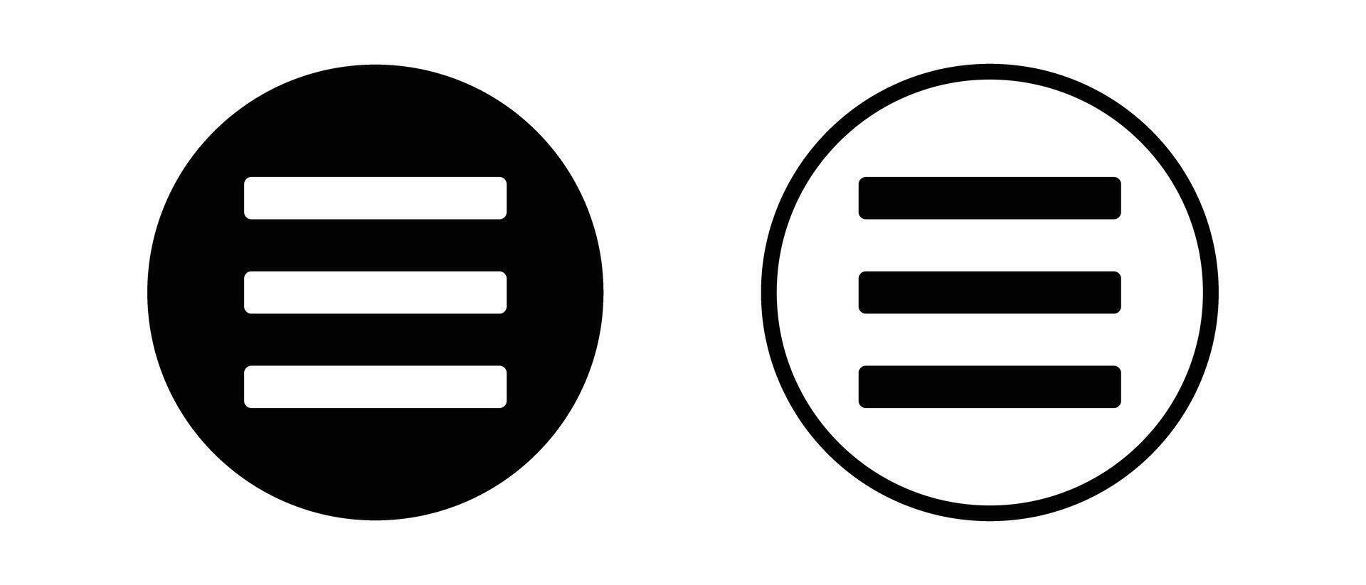 A set of hamburger menu icons. vector