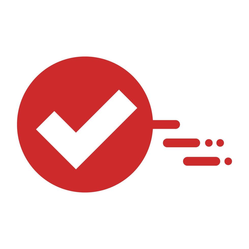 A moving check mark icon. Power of action. vector