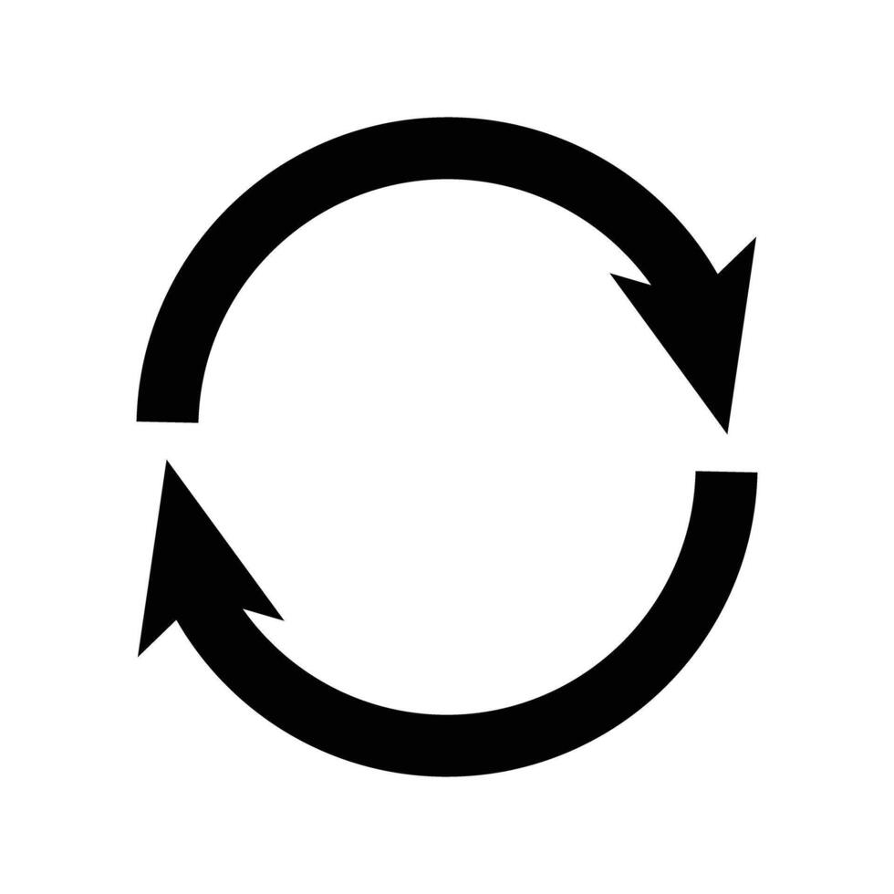 Rotating arrow icon. Silhouette of recycling symbol. vector