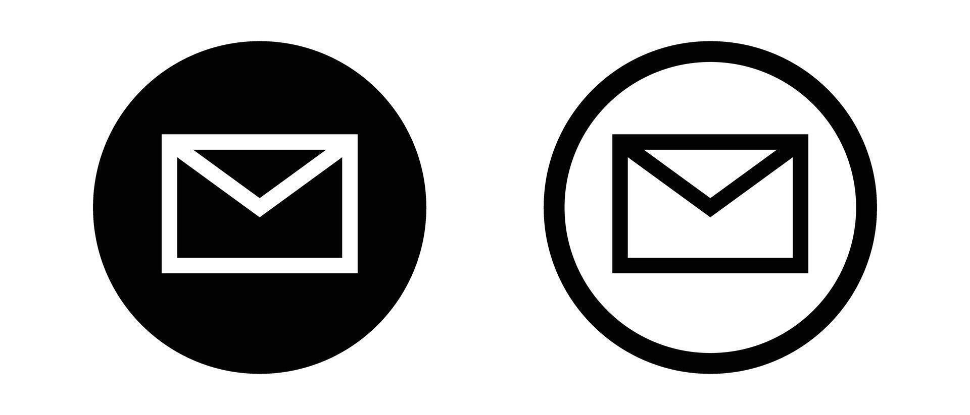 A set of round email icons. vector