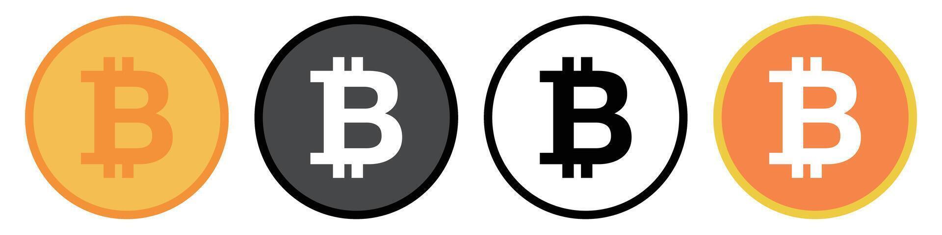 Bitcoin icon set. cryptocurrency. vector