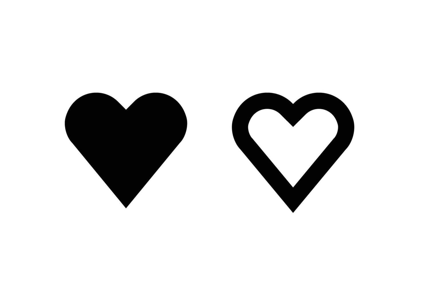 Heart silhouette icons vector
