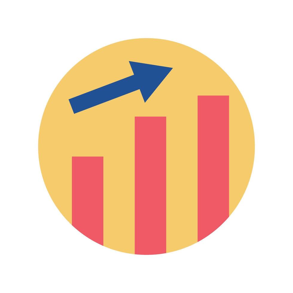 Modern bar graph icon. Increase in sales and profits. vector